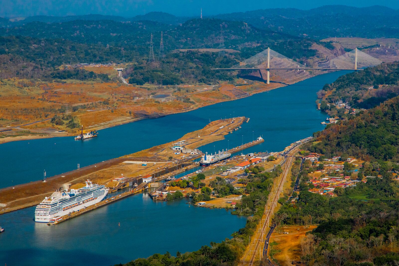 Helicopter Flight Over the Panama Canal